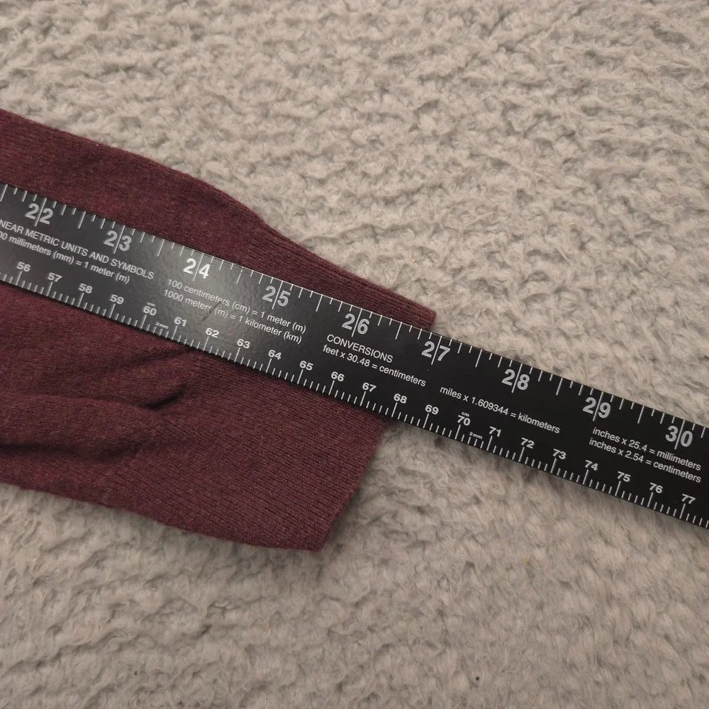 Banana Republic Mens V Neck Sweater Cotton Silk Wool Blend M Maroon Windowpane